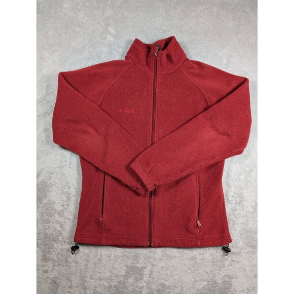 Columbia Vintage Fleece Jacket Womens Size Medium Red Full Zip Outdoor Hiking - Picture 1 of 10
